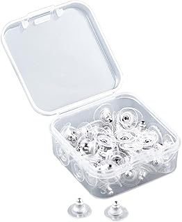 Almencla 60 Peças De Tarraxas De Metal Com Almofada, Tarraxas De Tarraxas De Tarraxa Para Poste De Pino Para Meninas Mulheres Senhoras Brinco Pesado Fabricação De Joias,