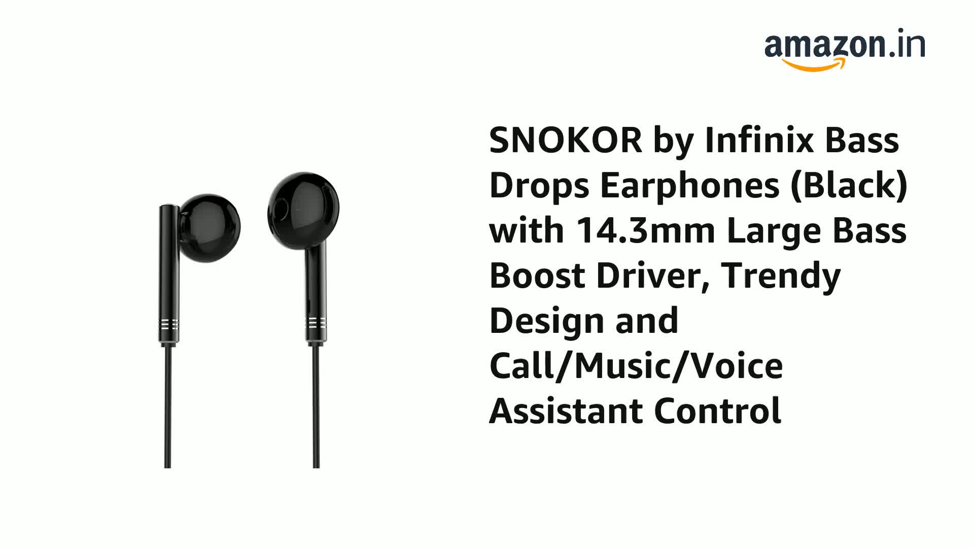 Snokor By Infinix Bass Drops Earphones 