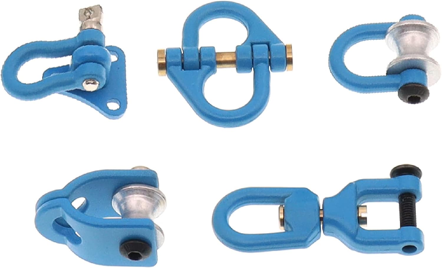 Metal Tow Hook Recovery Shackle Winch Pulley Ring Buckle Rescue Hook Horseshoe Buckle Compatible with 1/10 AXIAL SCX10 Wraith Capra TRX4 TRX6 D90 Redcat MST RC Car(Blue) image 5