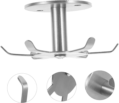 Miniatura 6 de Gancho giratorio de acero inoxidable para organización de cocina debajo del gabinete para almacenamiento eficiente, fácil instalación y ahorro de