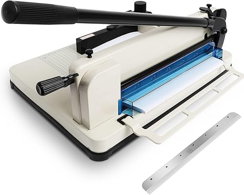 Cortador de papel de guillotina resistente de 17 pulgadas, hoja de repuesto para 400 hojas gratis para cortadora de papel para oficina, hogar,