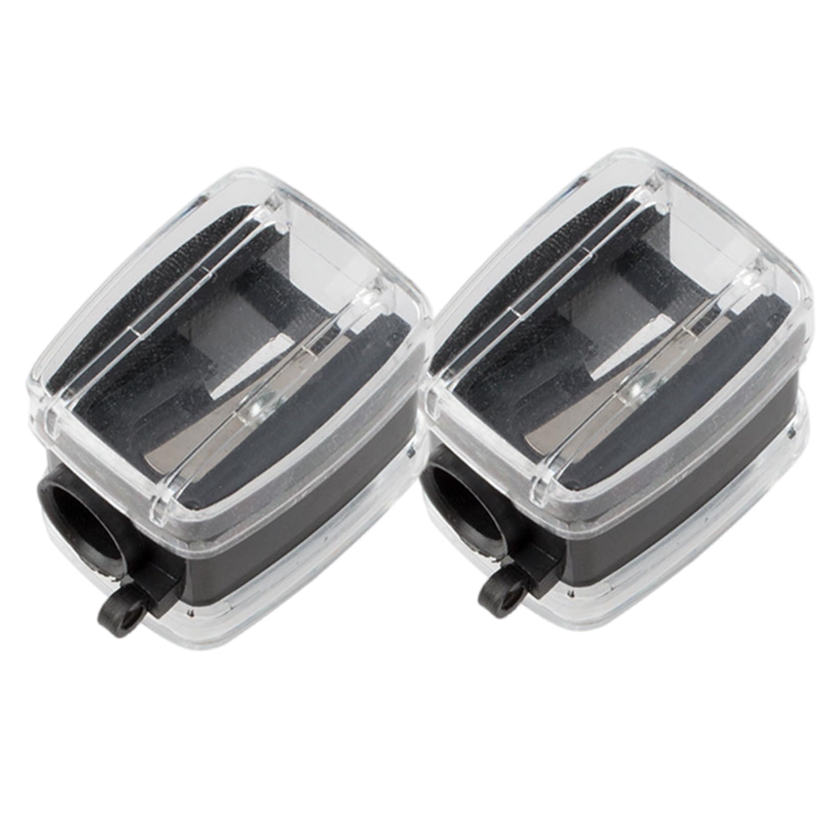 Makeup Cosmetic Pencil Sharpener with Clear Lid and Brush Lip Liner Sharpener Eyebrow Single Hole Pencils Sharpener