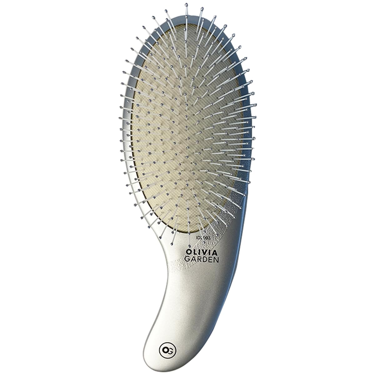 Olivia Garden Expert Care Curve Nylon Bristles Saç Fırçası Gümüş
