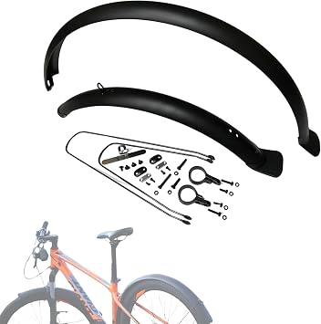 Mountain Bike Fenders Full Wrap Bicycle Fender Set Suitable for 29 Inch 1.95, 2.0/2.1, 2.25 Inch Mountain Bike Front and Rear Fenders 29 x 2.2/2.1 Inch 68mm