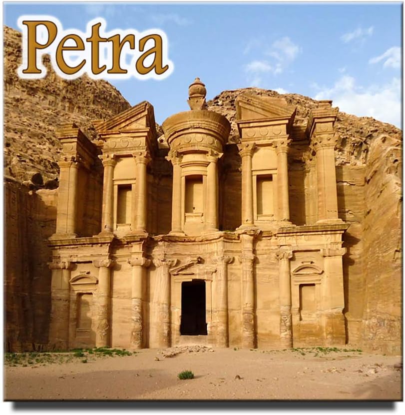 Petra square fridge magnet Jordan travel souvenir