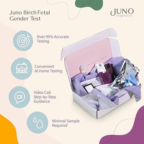 Miniatura 2 de Juno Dx  Prueba de género fetal Juno Birch  Aprende el género de tu bebé tan pronto como 7 semanas  Kit de prueba en casa
