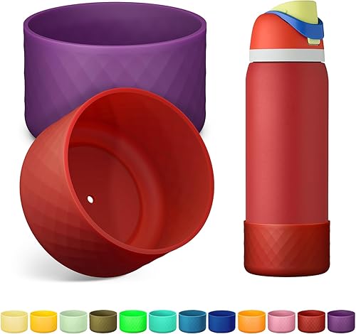 Vista 289 de 2PCS Silicone Water Bottle Boot for Owala 24oz 32oz 40oz, Anti-Slip Protective Sleeve Bottom Bumper Protector for FreeSip, Twist, and Flip Stainless