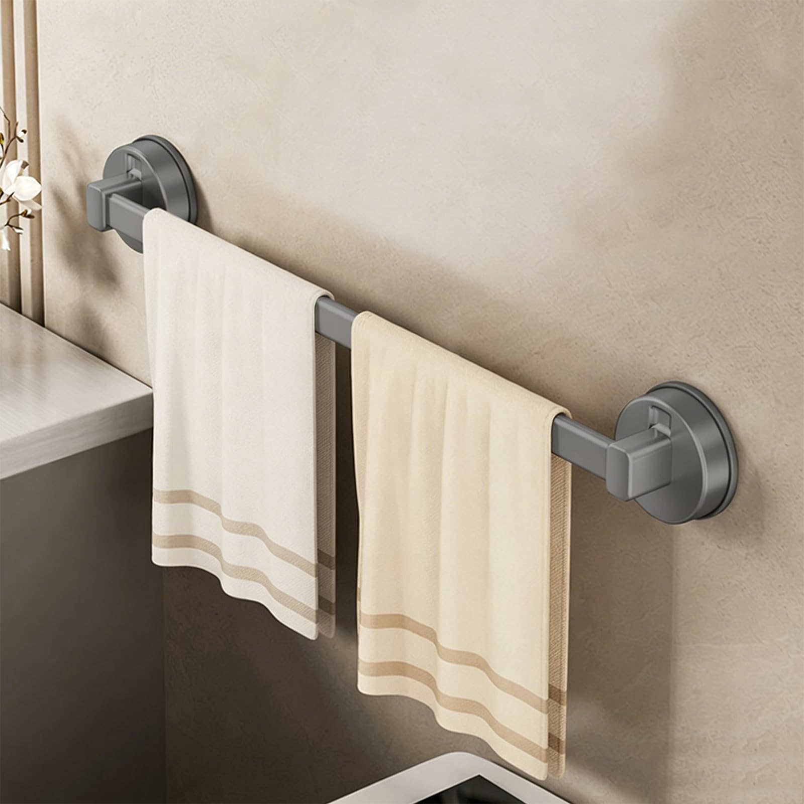Toallero Ventosa, Toalleros de Baño Sin Taladro, Colgador Toalla Baño, Toallero Ducha, Toallero de Mano Extraíble y Resistente para Baño, Puerta, Ducha y Accesorios de Cocina