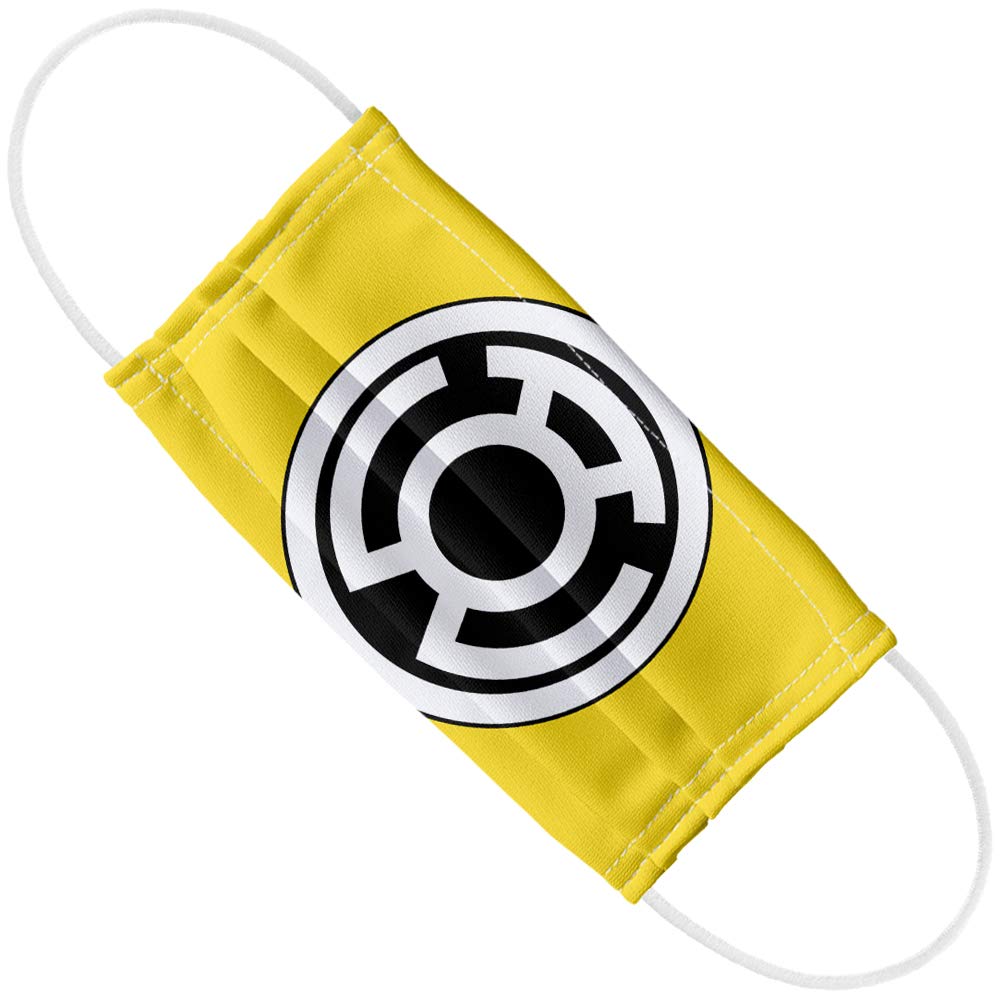 Green Lantern Sinestro Corps Yellow Lantern Logo 1-Ply Reusable Face Mask Covering with Adjustable Nose Wire, Unisex