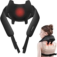 MASGRE Shiatsu Neck & Back Massager with Heat - Cordless Deep Tissue Kneading for Pain Relief, Hands-Free Portable for Home Office Car