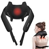 Neck Massager with Heat - Cordless Shiatsu Neck and Back Massager for Pain Relief Deep Tissue, Rechargeable 6D Kneading Brushless Motor Shoulder Massage Gifts for Women Men Home Office Car Christmas