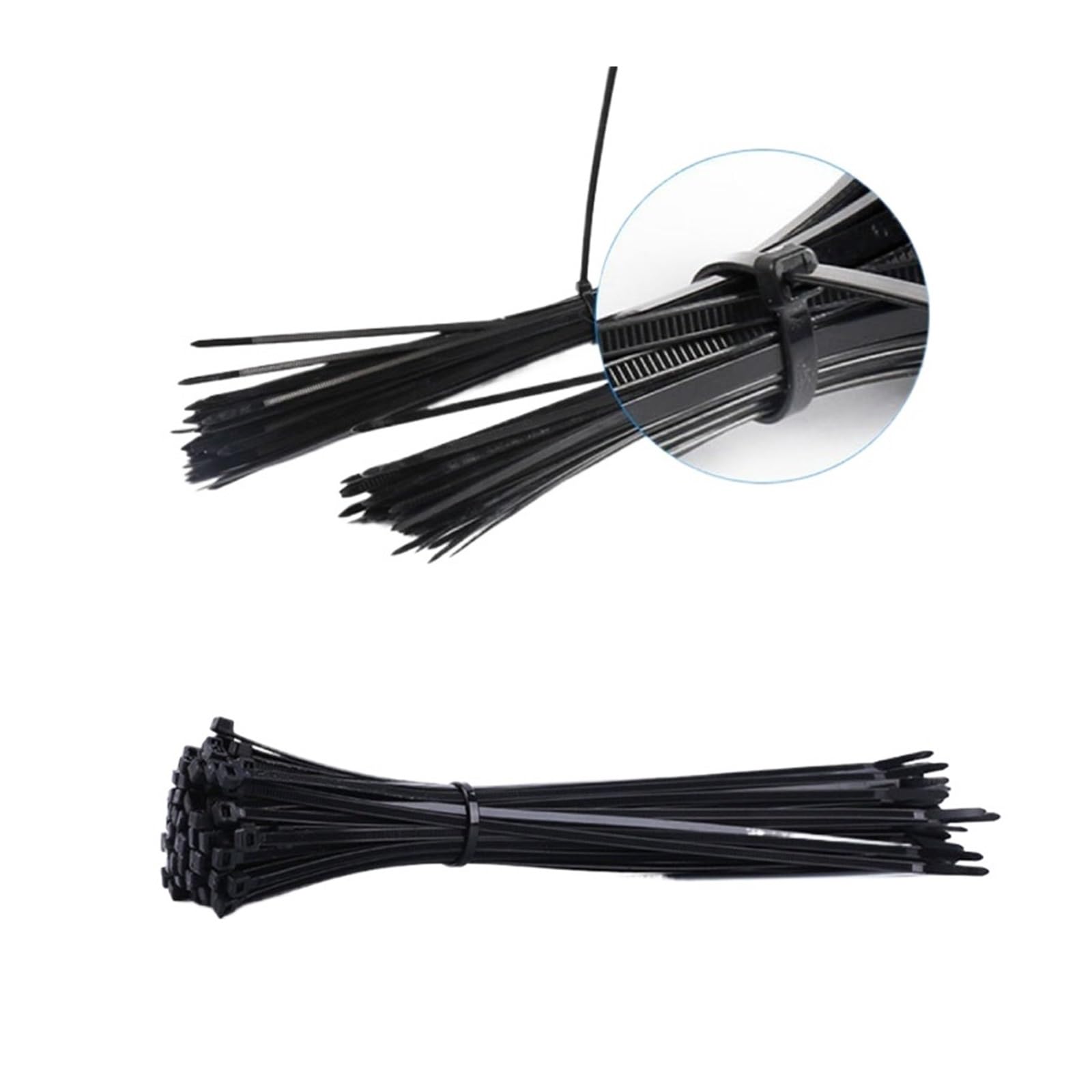 Surtido de bridas para cables,Bridas para cables, 50/100/500 Uds brida de nailon de plástico autoblocante brida for cables negra SOWQWE(200PCS-3*100MM)