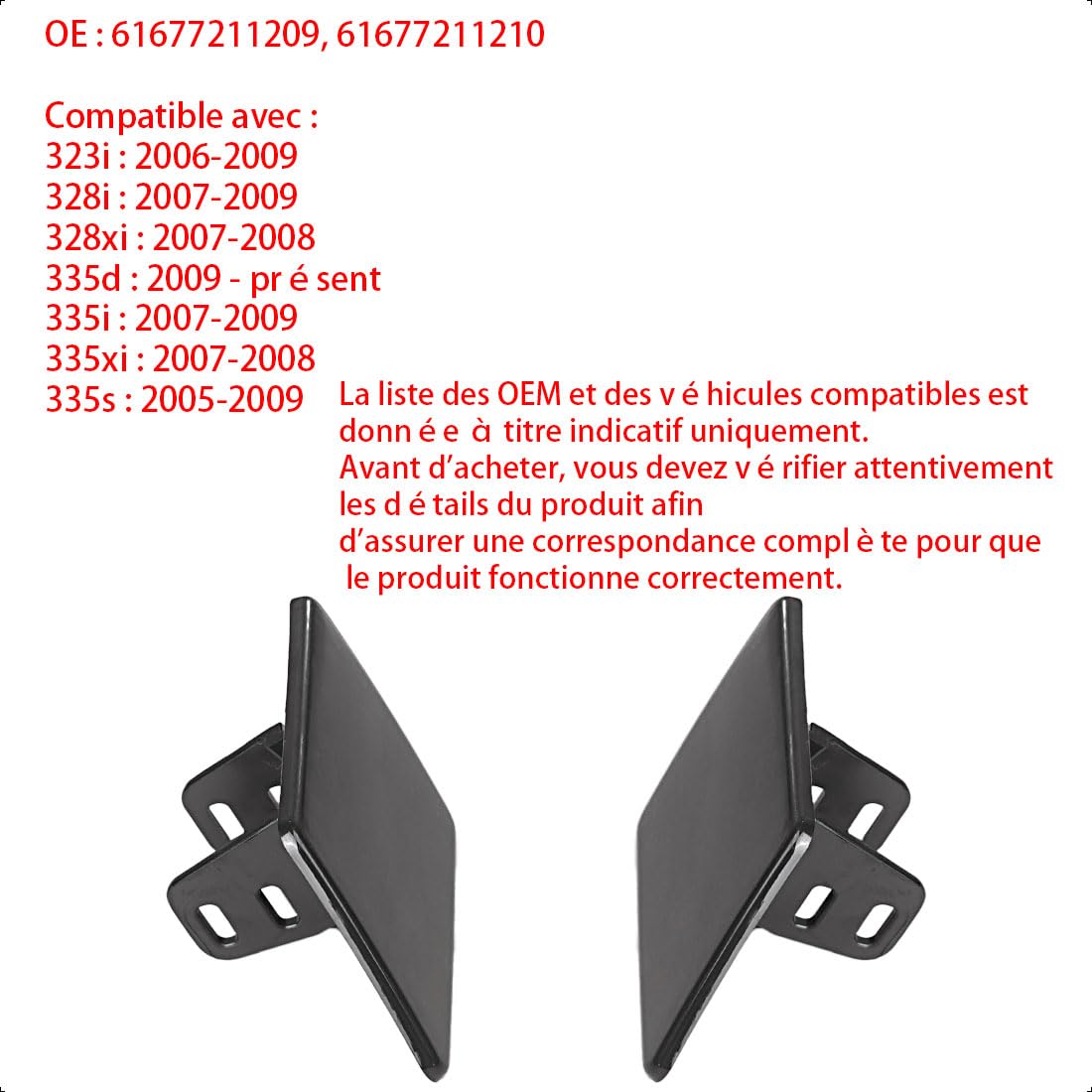 Coppia Coperture Lavafari 61677211209/61677211210 per BMW Serie 3 E90 E91, Tappo Lavafari, Calotta Lavafari, Cappuccio Ugello, Paraschizzi, Lava Fari, Copertina