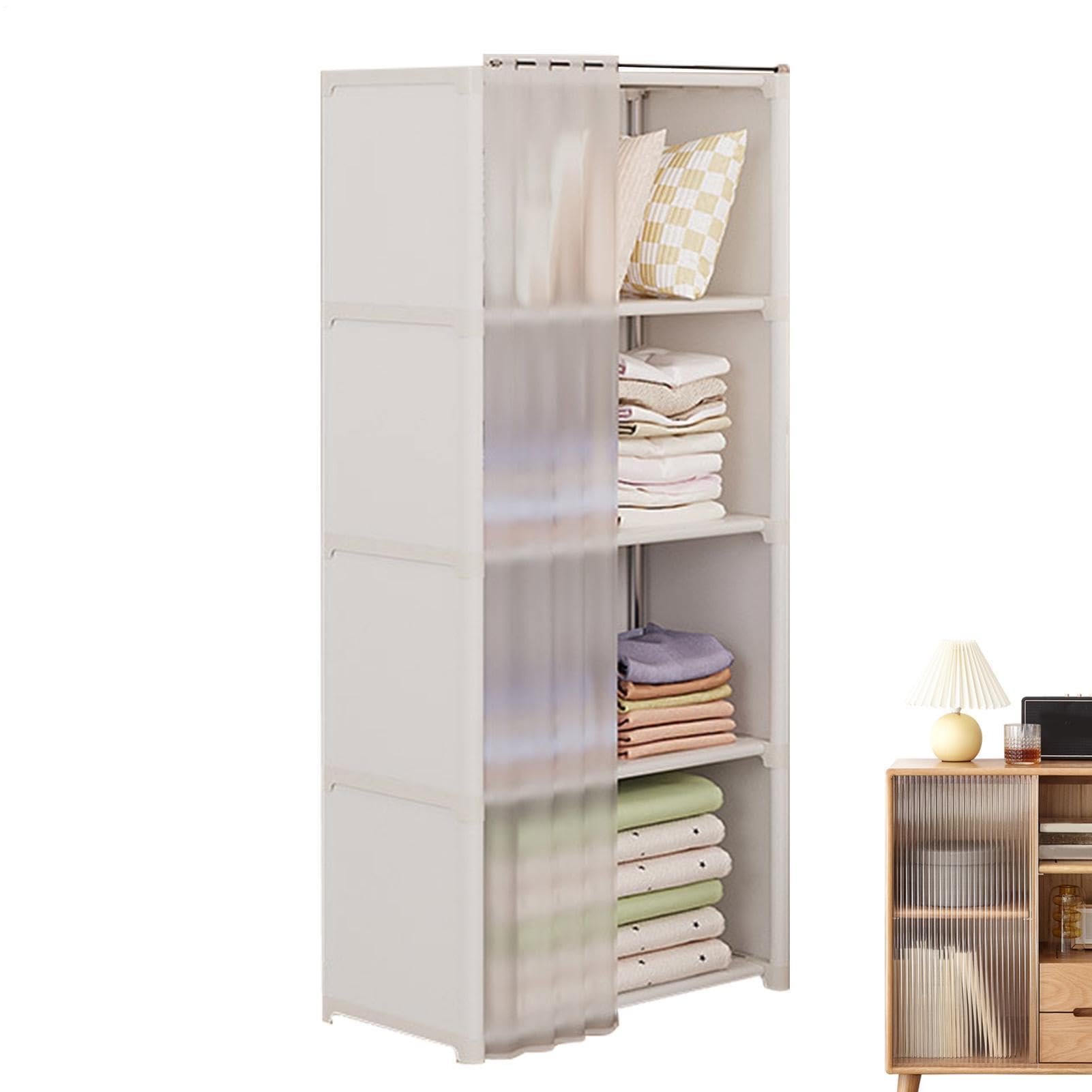 Armario a prueba de polvo - Estante de almacenamiento modular simple | (pequeño) | Organizador de ropa de dormitorio, armario de tela portátil, perchero para ahorrar espacio con cubierta para