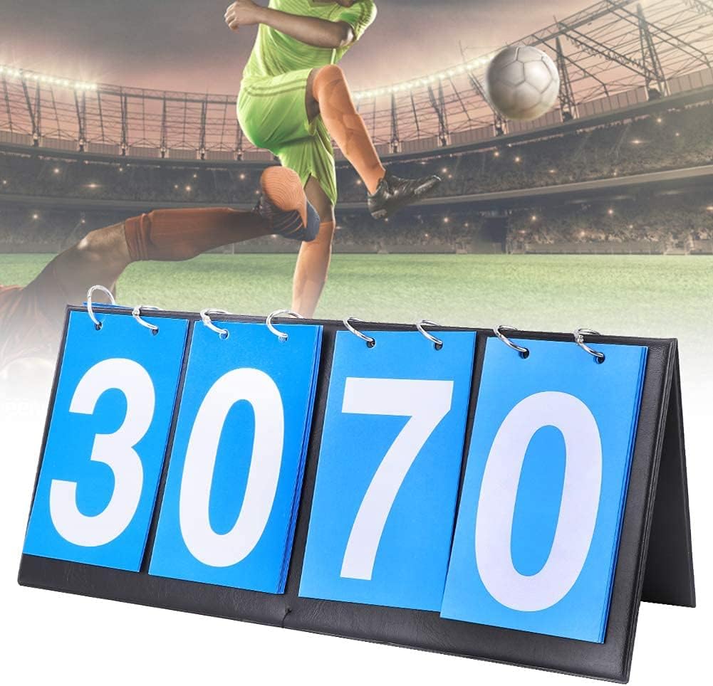 Scoreboard 4Digit Scoreboard Sports Competition Score Keeper for Table Tennis Basketball Badminton Blue Durable