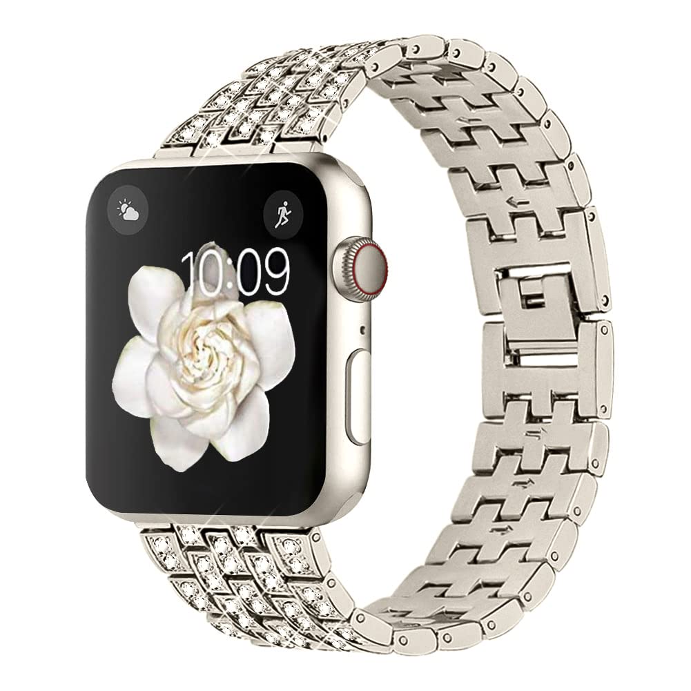 Dsytom Bing Bands Compatible with Apple Watch Band 38mm 40mm 41mm 42mm 44mm 45mm 46mm 49mm, Jewelry Replacement Strap for iWatch Series Ultra 2 10/9/8/7/6/5/4/3/2/1/SE Ultra
