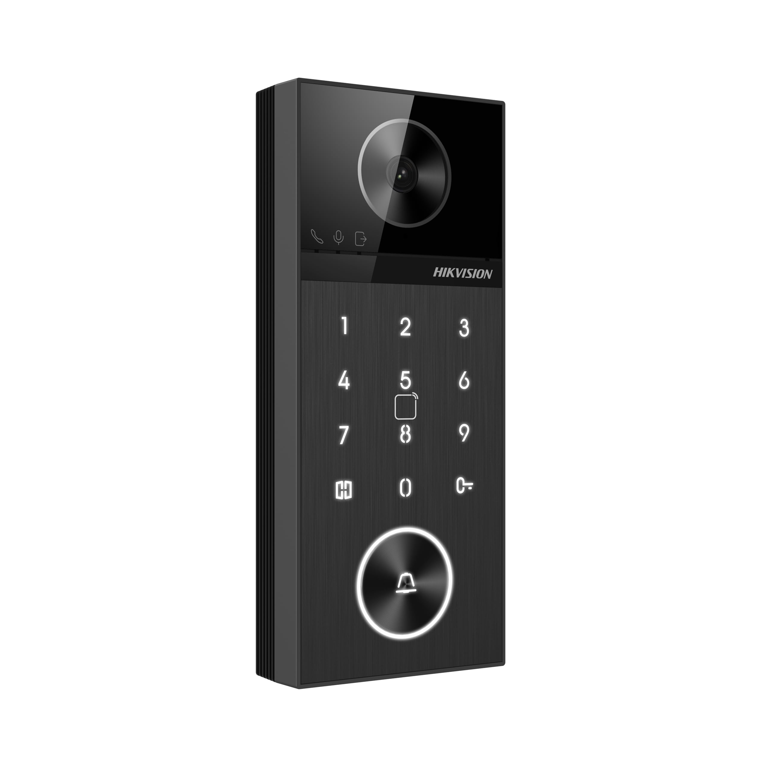 HIKVISION DS-KV6124-WBE1 Videocitofono Villa, Nero, 4MP con Angolo di Visione 150°, Sblocco Multiplo con Carta/PIN/Bluetooth, PoE, Registrazione Video