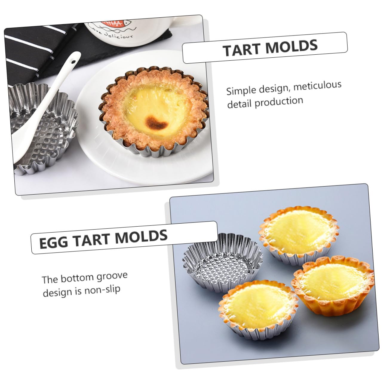 15 Piezas Molde Para Tarta De Huevo De Panadería Molde De Acero Inoxidable Para Tartas Horneadas Para Repostería Huevo Para y Muffins