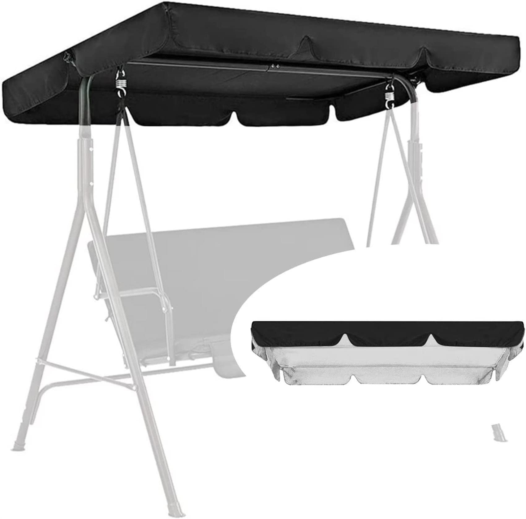 Zewnętrzna osłona na patio, huśtawkę, zapasowa górna osłona, 2/3-osobowa, ogród, ganek, meble, osłona przeciwsłoneczna, patio, huśtawka, hamak, góra, ochrona przed słońcem, na patio, do ogrodu, na podwórko