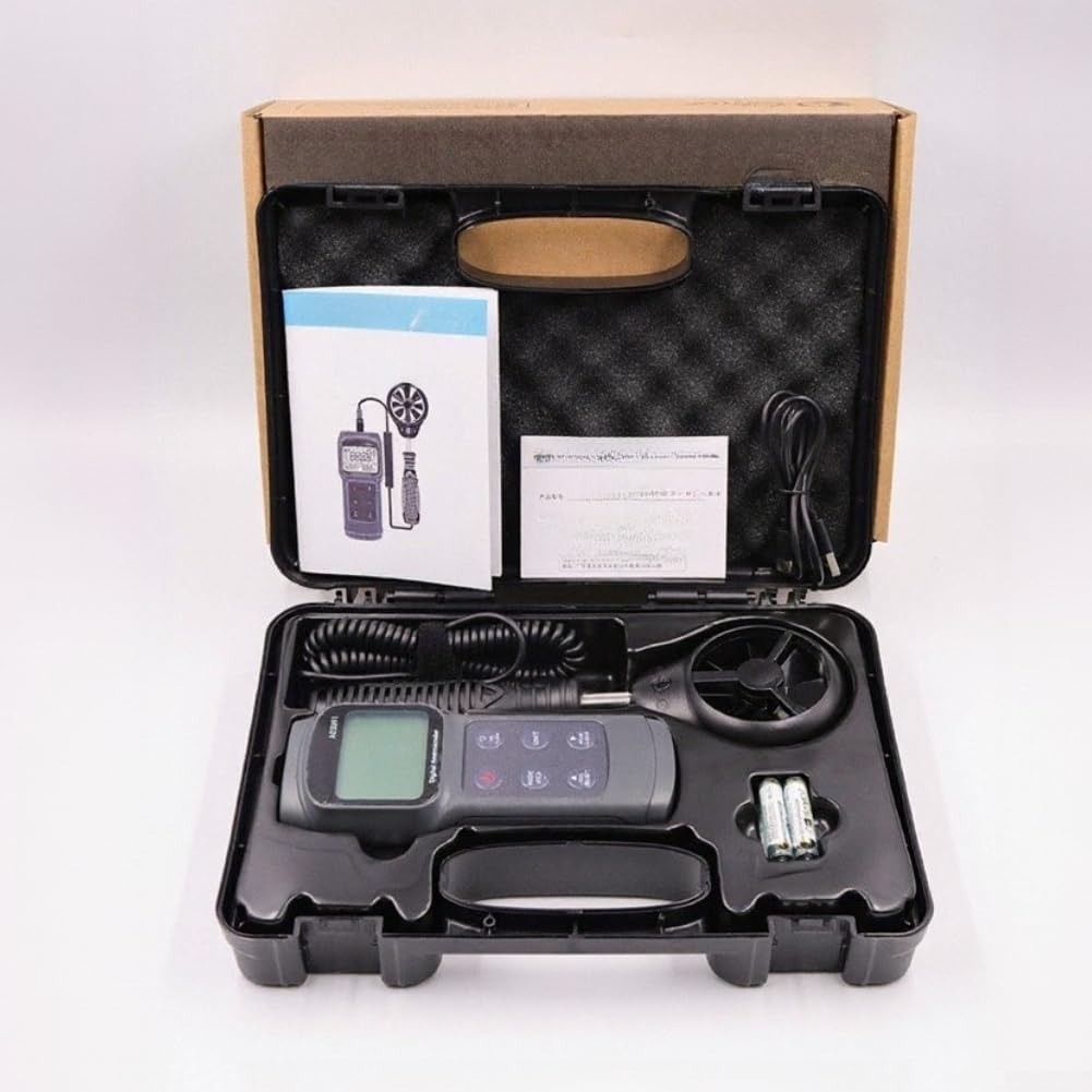 AE8901 Flügelrad-Anemometer Handheld Windgeschwindigkeitsmesser 0,3-45 M/s, Luftstrom CMM/CFM, Feuchtigkeit & Taupunkt, ABS Gehäuse Für Industrie & Landwirtschaft
