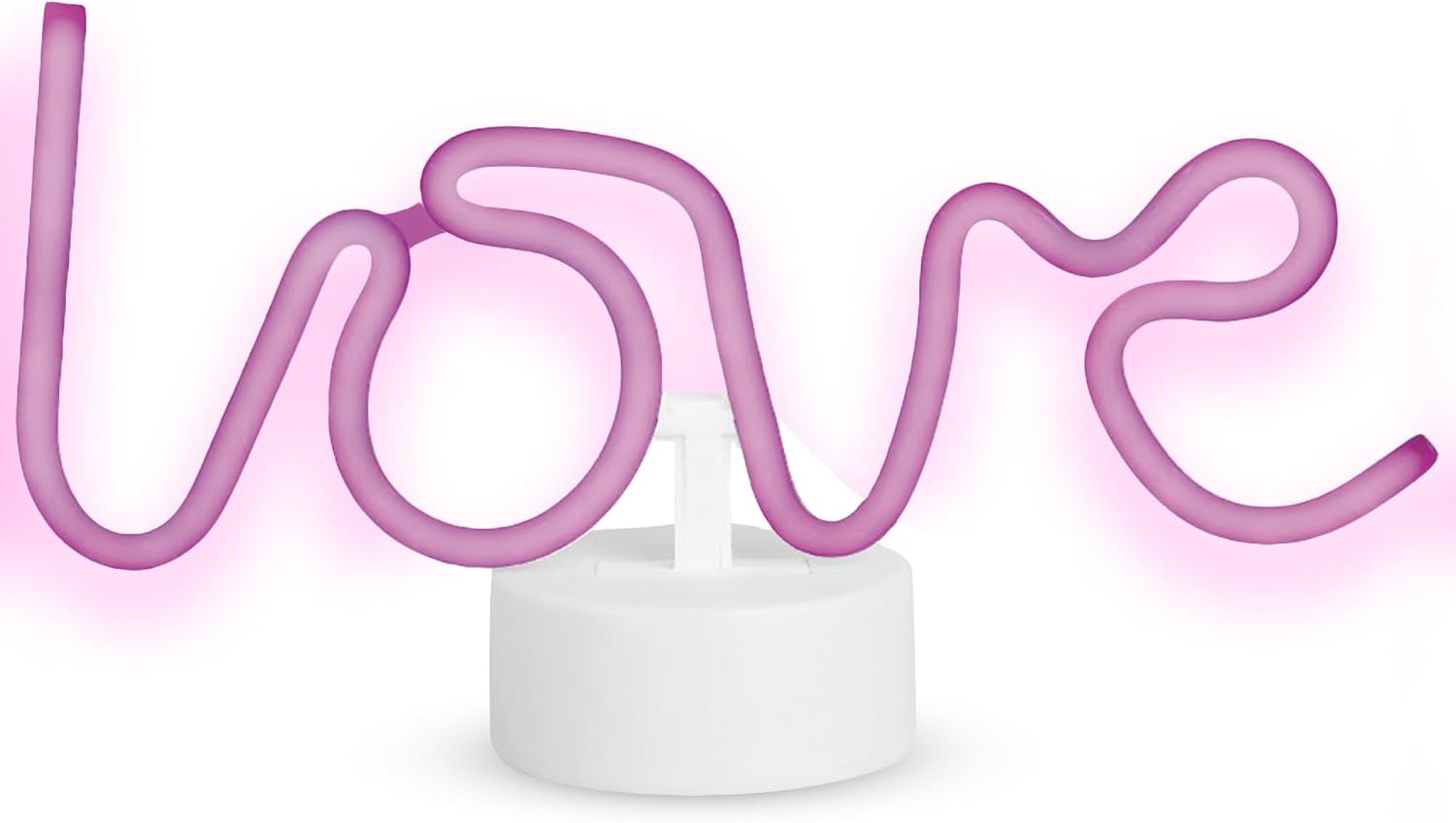 Low Energy Love Neon Sign Lamp for Desk - Love Led Light Sign with USB Accessibility - Easy to Use Pink Love Neon Sign with Desk Stand Base