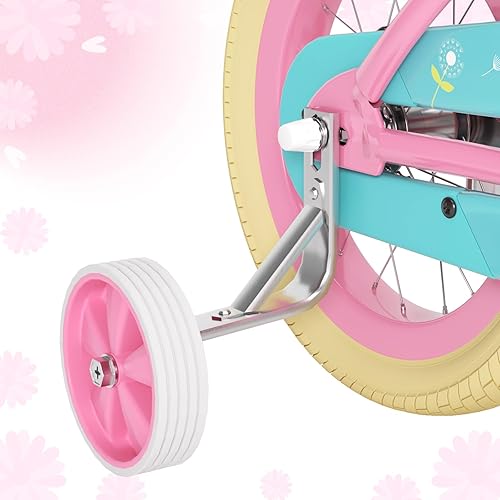 Miniatura 5 de XJD Bicicleta para niñas pequeñas y niños de 2 a 12 años, bicicleta para niños de 12, 14 y 16 pulgadas, con ruedas de entrenamiento y cesta