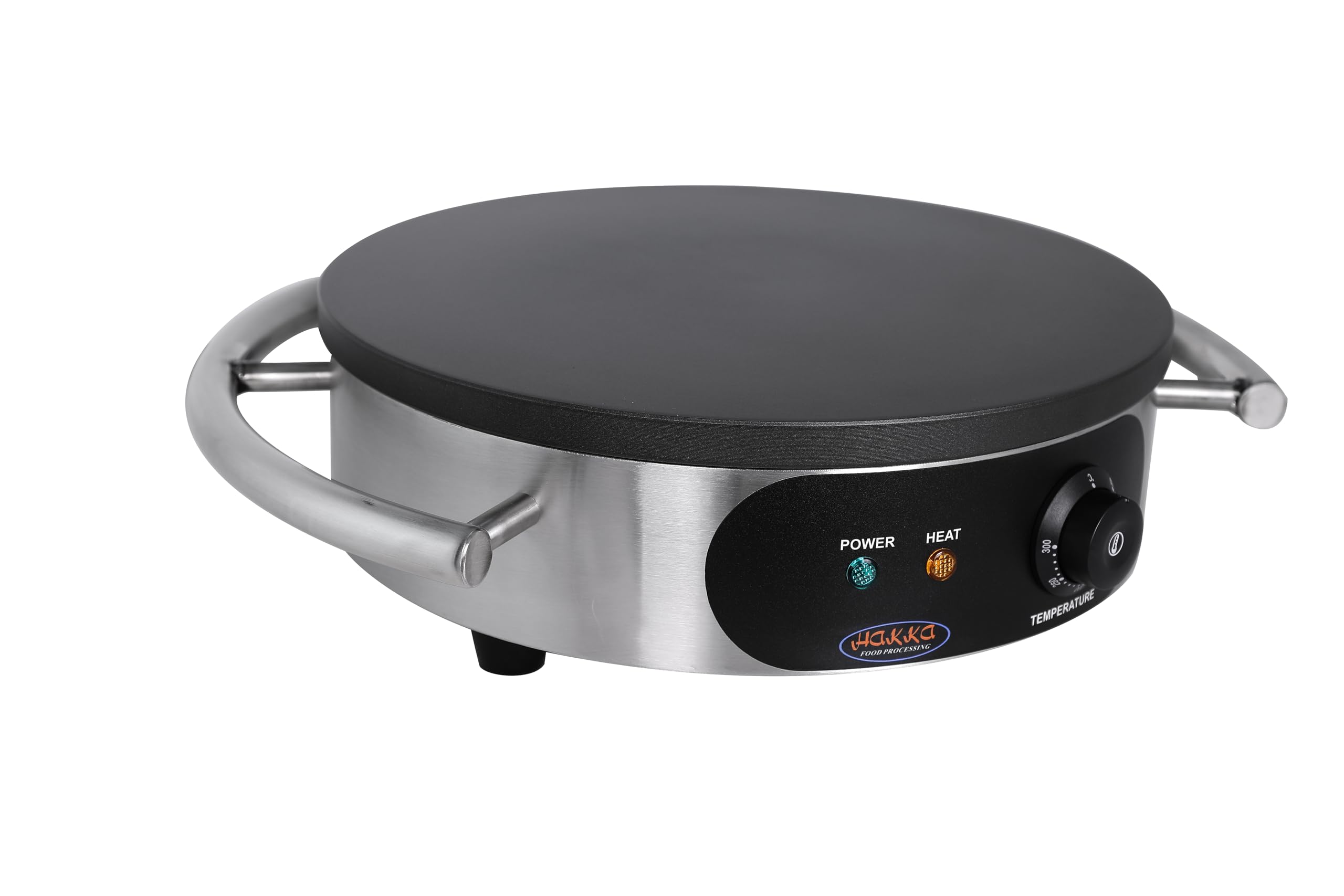 Hakka Crêpière Électrique 40cm, Crêpière Professionnelle avec Plaque de Cuisson en Fonte, Machine à Crêpes avec Poignée et Spatule pour La Maison, La Boulangerie, Les Restaurants et Les Cafés, 3000W