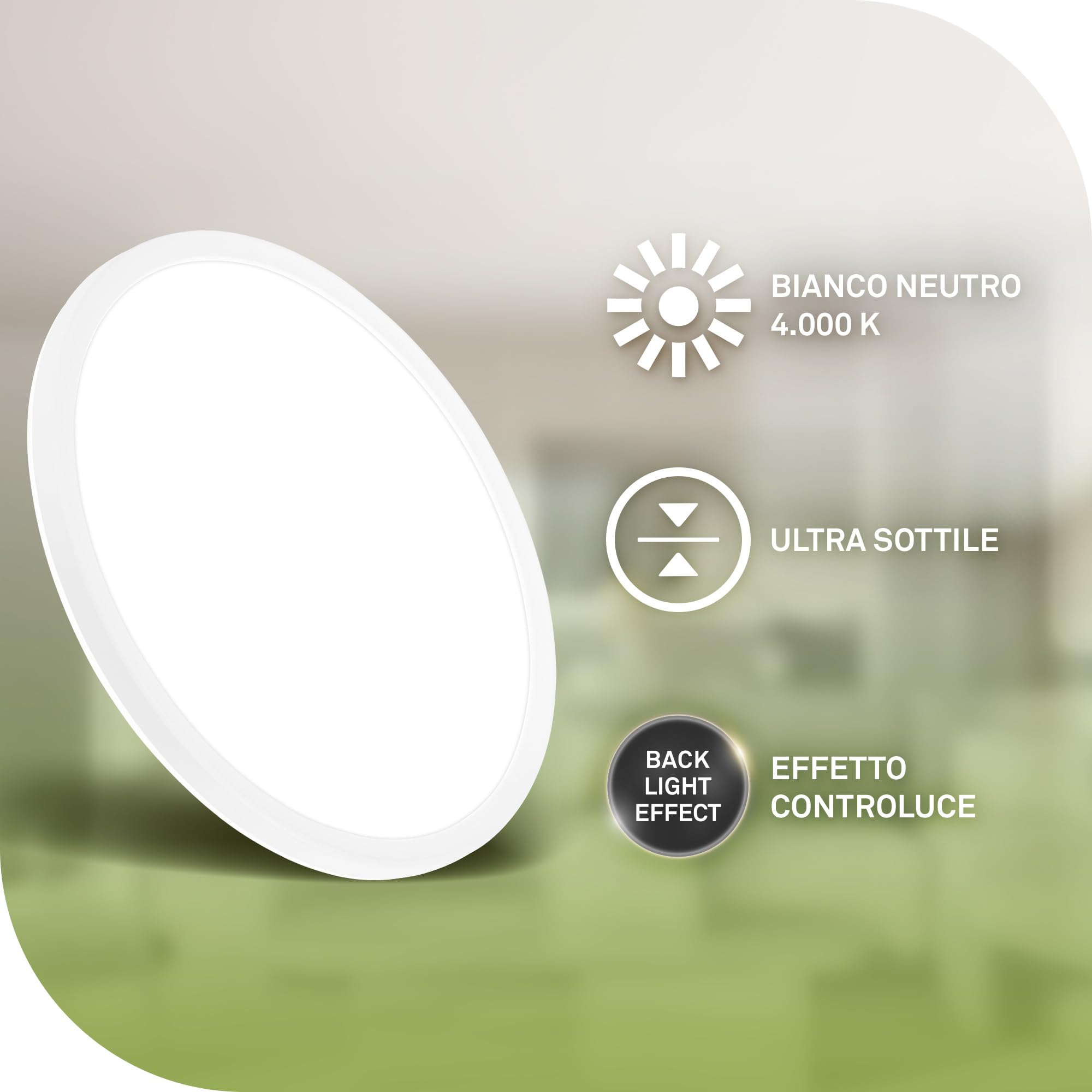 BRILONER - Lampada soffitto LED, CEE A sorgente luminosa, 11,4 W 2400 lm, design ultrasottile, luce indiretta, pannello luminoso moderno, illuminazione soggiorno, cucina, camera, 29,3x2,5 cm, bianco