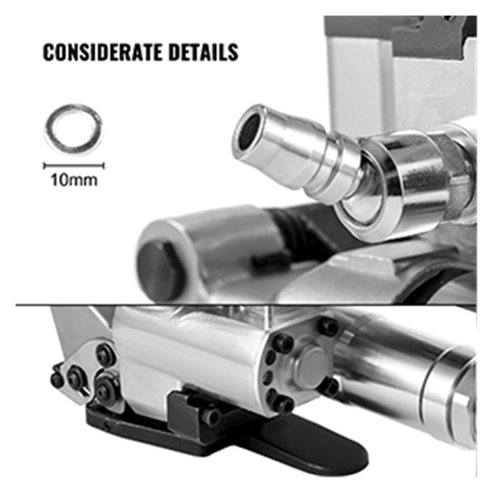 Máquina flejadora neumática de mano B25, máquina embalaje manual tensión máxima 3500N, herramientas for cinturones PP PET 19-25 MM