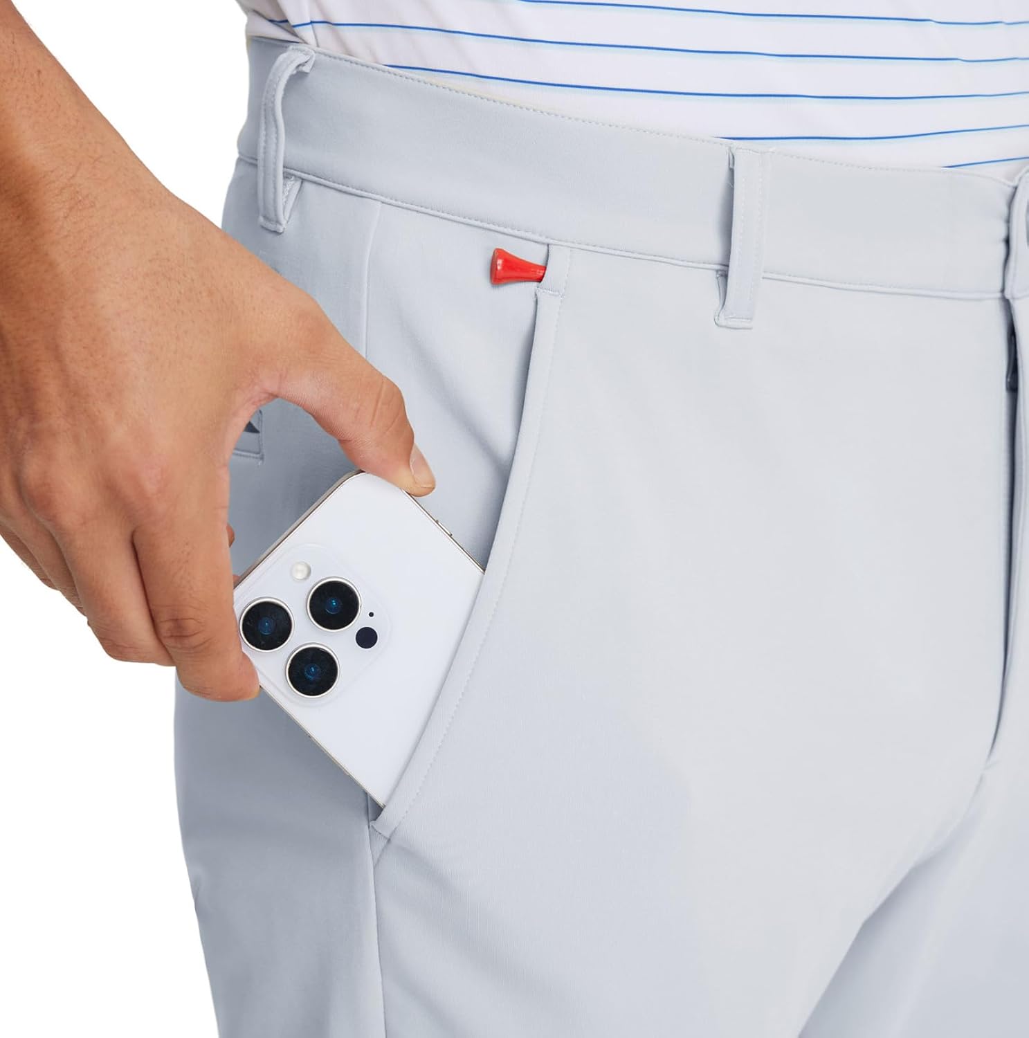 M MAELREG Golf Fleece Lined Pants Men Lightweight Water-Resistant Casual Flat Front Workout Hiking Winter Dress Pants for Men - Image 4