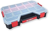 Vista 1 de Taytools 17 Compartment Large Parts Organizer Box - Dual Latch Portable Tool Box with Removeable Dividers for Storing Hardware, Screws, Bolts