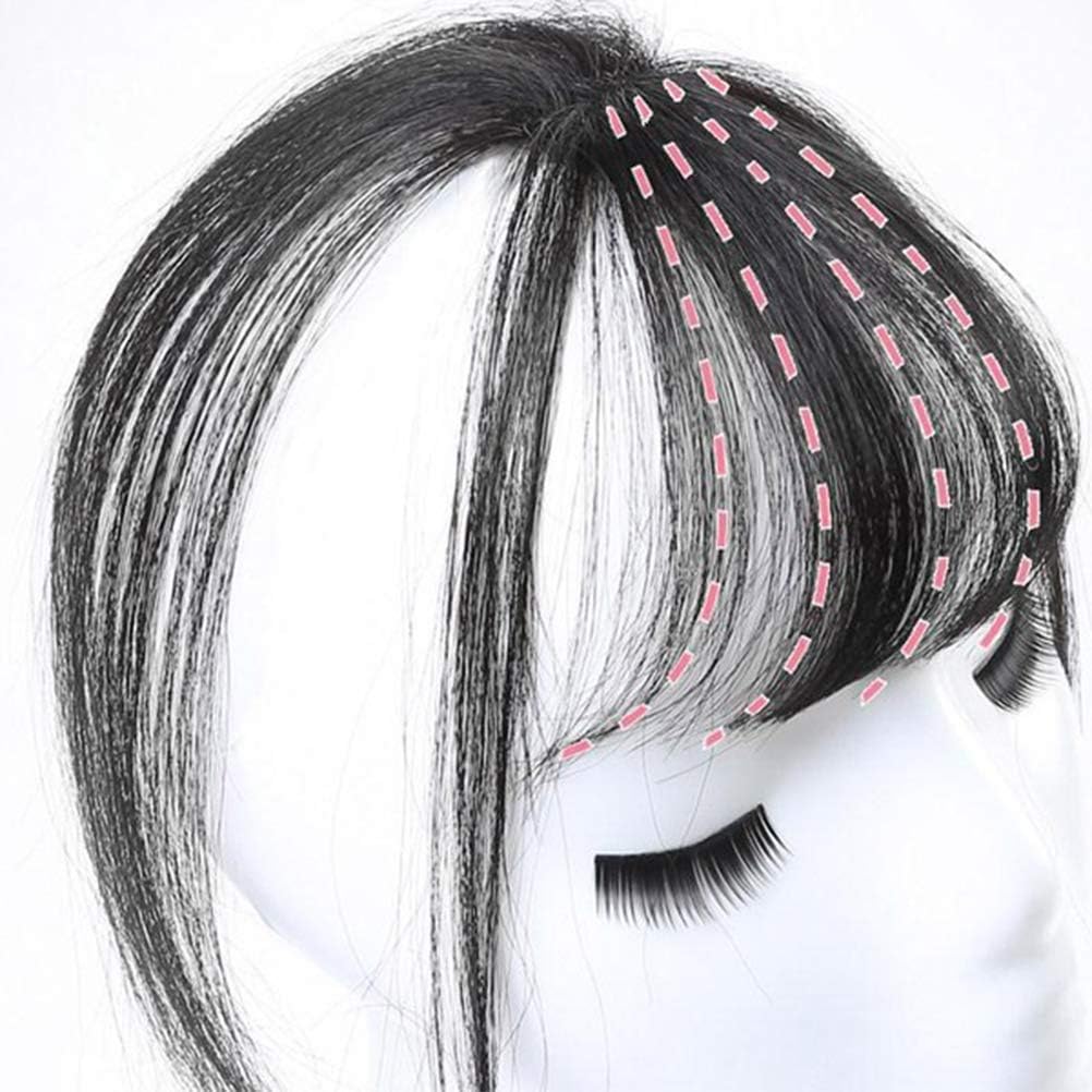7CATS Human Hair Clip-in Bangs, 9.8 inch, Invisible Air Bangs front Hair Topper for Women, Lightweight Hair Extensions Brown-image-29