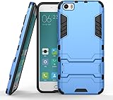 Funda para Xiaomi Mi 5 (5,15 Pulgadas) 2 en 1 H?brida Rugged Armor Case Choque Absorci?n Protecci?n Dual Layer Bumper Carcasa con pata de Cabra (Azul)