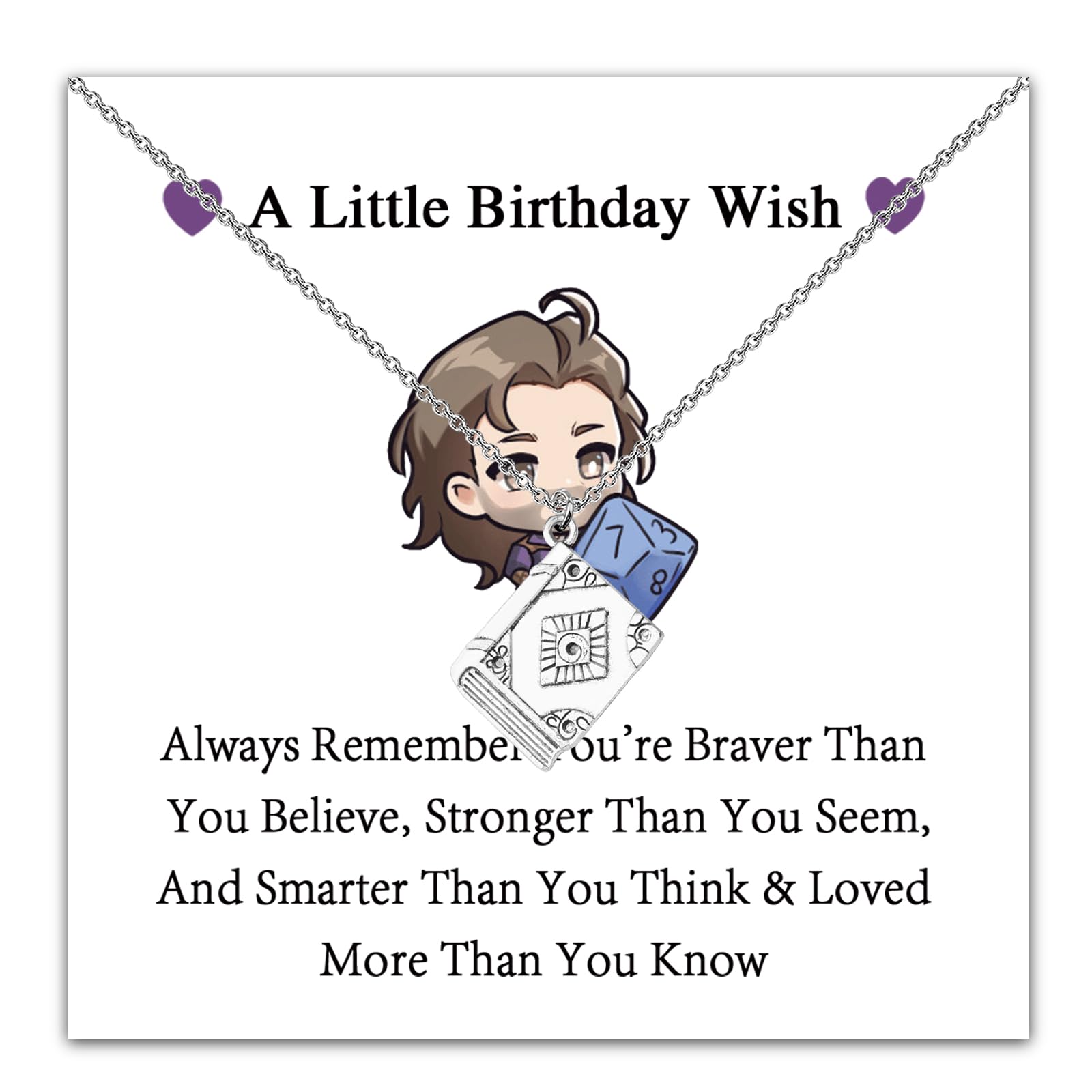 WUSUANED BG3 Wizard Necklace Gale Game Inspired Jewelry Gale Fan Gifts Game Wizard Gift Video Games Lover Gift For Gamer