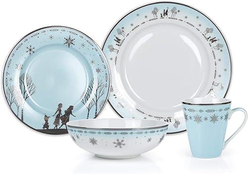 Disney Frozen 2 Anna & Elsa - Vajilla temática de Disney  Exhibición oficial de cerámica coleccionable de Disney  Incluye platos, cuencos y tazas disponible en Yaxa Colombia