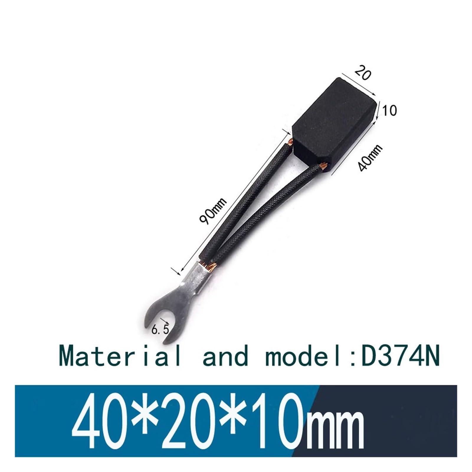 10 sztuk szczotek węglowych D374N 10 12,5 16, 25, 32, 40 szczotek węglowych do silnika (10 x 20 x 40 mm D374N)