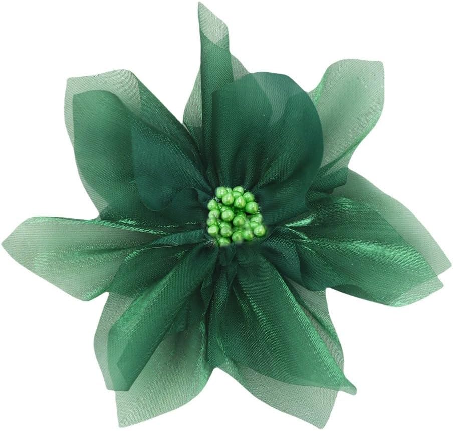 Elegant Satin Flower Brooch Pin for Women Girls Charming Handmade Fabric Daisy Sunflower Floral Brooches Hair Clips Pins Dainty Holiday Wedding Party Hat Bag Clothing Decorative Accessories 4.5"