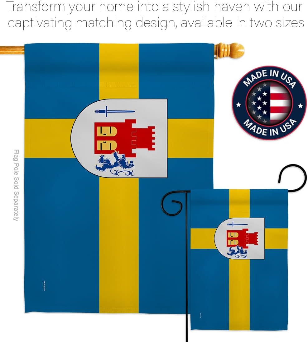 Provinces of Sweden Bohuslän House Flag - Regional Territory Old History Northern Europe Country Particular Area - Decoration Banner Small Garden Yard Gift Double-Sided Made in USA 28 X 40
