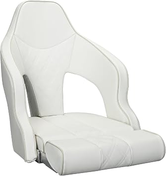 ERGOSEAT High Back Captain Seat for Boats Pontoon Captain Chair Bass Boat Seats Marine Captains Chair Boat Bucket Seat with Armrest