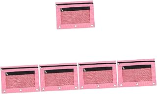 Ciieeo 5 Peças Estojo De Lápis De Três Furos Tecido Oxford B5 Bolsa De Papelaria Pasta Transparente Estojo De Escritório Preto Preto Pasta Transparente Tecido Bolsa De Lápis Com Zíper