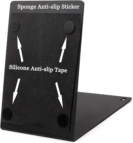 Miniatura 4 de Sujetalibros de metal resistente de alta calidad, soporte negro en forma de L para escritorio de oficina, regalo creativo para papá y amante