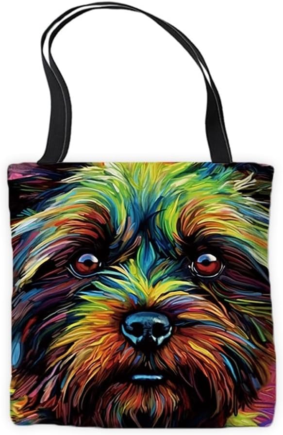 Cute Affenpinscher Dog Tote Bag Pet Animal Face Head Commuter Bag for Shopping Work