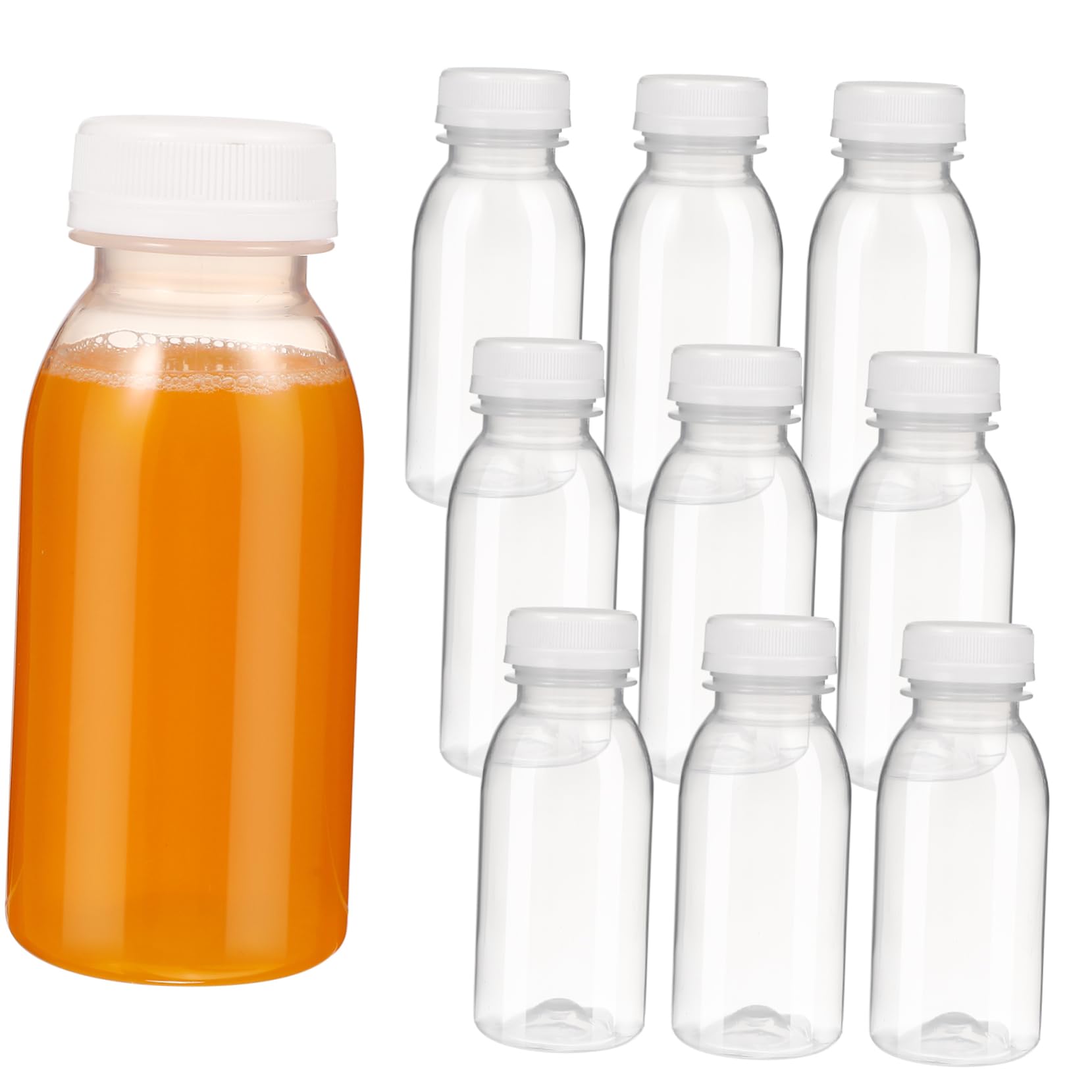 Veemoon Convenient Drink Bottles 10 Pack Juice Bottles with Lids Leakproof Easy to Clean