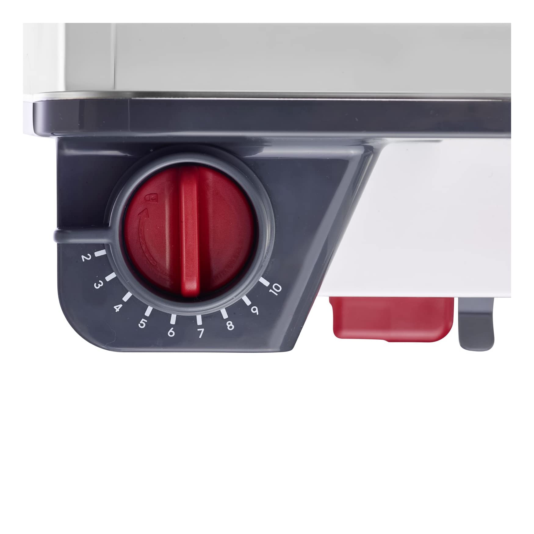 Westmark Taglierina Universale, Spessore di Taglio Regolabile in Continuo, Coltello Rotondo Molto affilato, plastica/Acciaio Inossidabile, Compatto, Bianco/Antracite/Rosso, 97012260