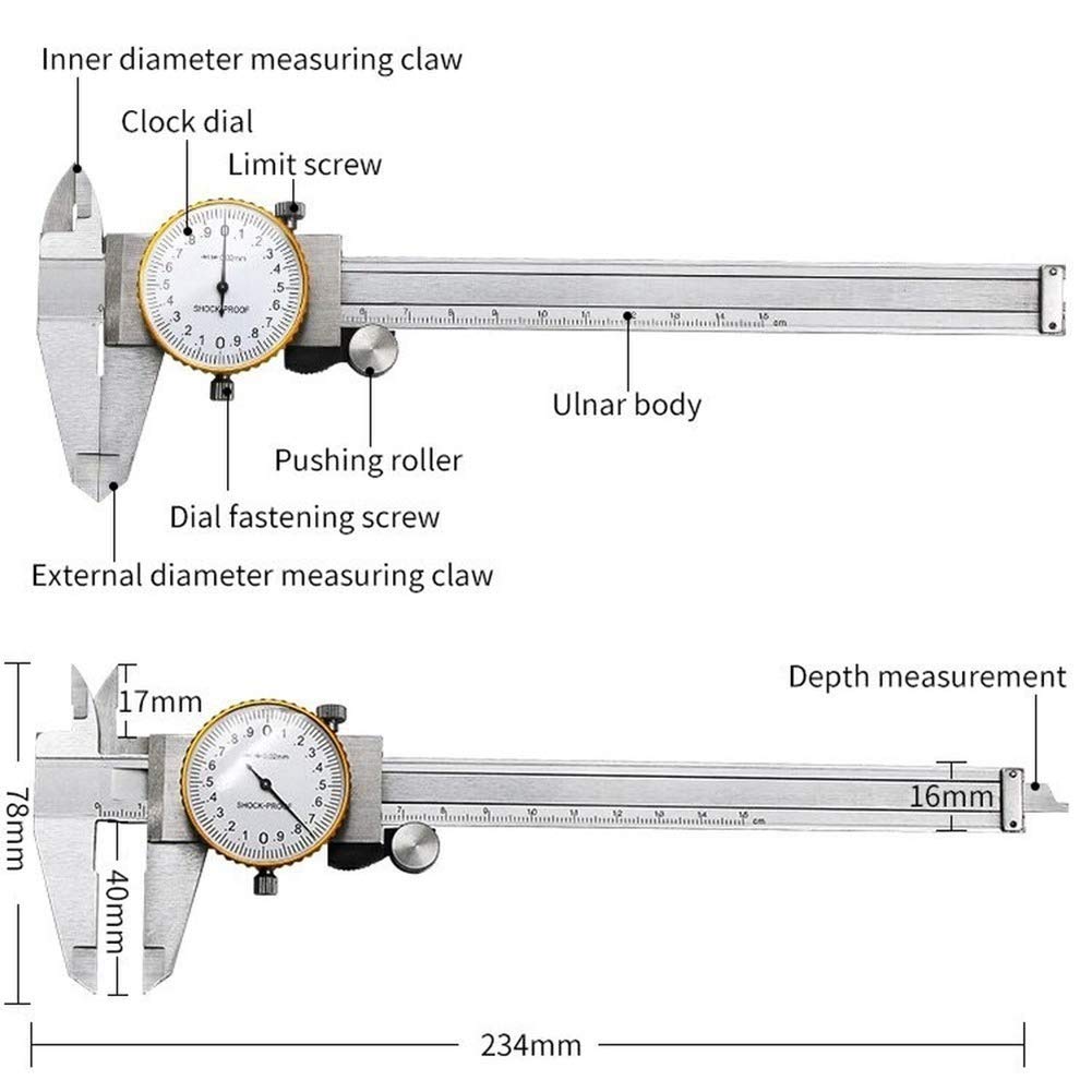 Digitaler Messschieber, Messschieber, 0–150 mm, 0,02, hochpräzises Industrie-Messschieber aus Edelstahl, stoßfestes metrisches Messwerkzeug