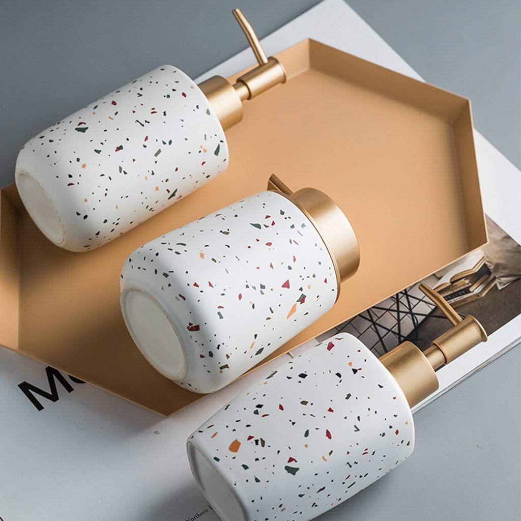 Dispenser manuale di sapone in ceramica bottiglia pompa terrazzo modello lozione dispenser pompa sapone per cucina bagno sapone