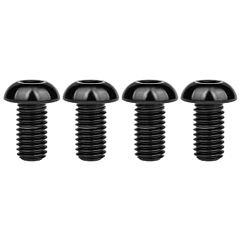 Titanium M8 Button Head Bolt Screws Pack of 4 M8x15mm, Black | 15 20 25 30 35mm Available for Bicycle Motorcycle Car Modifications