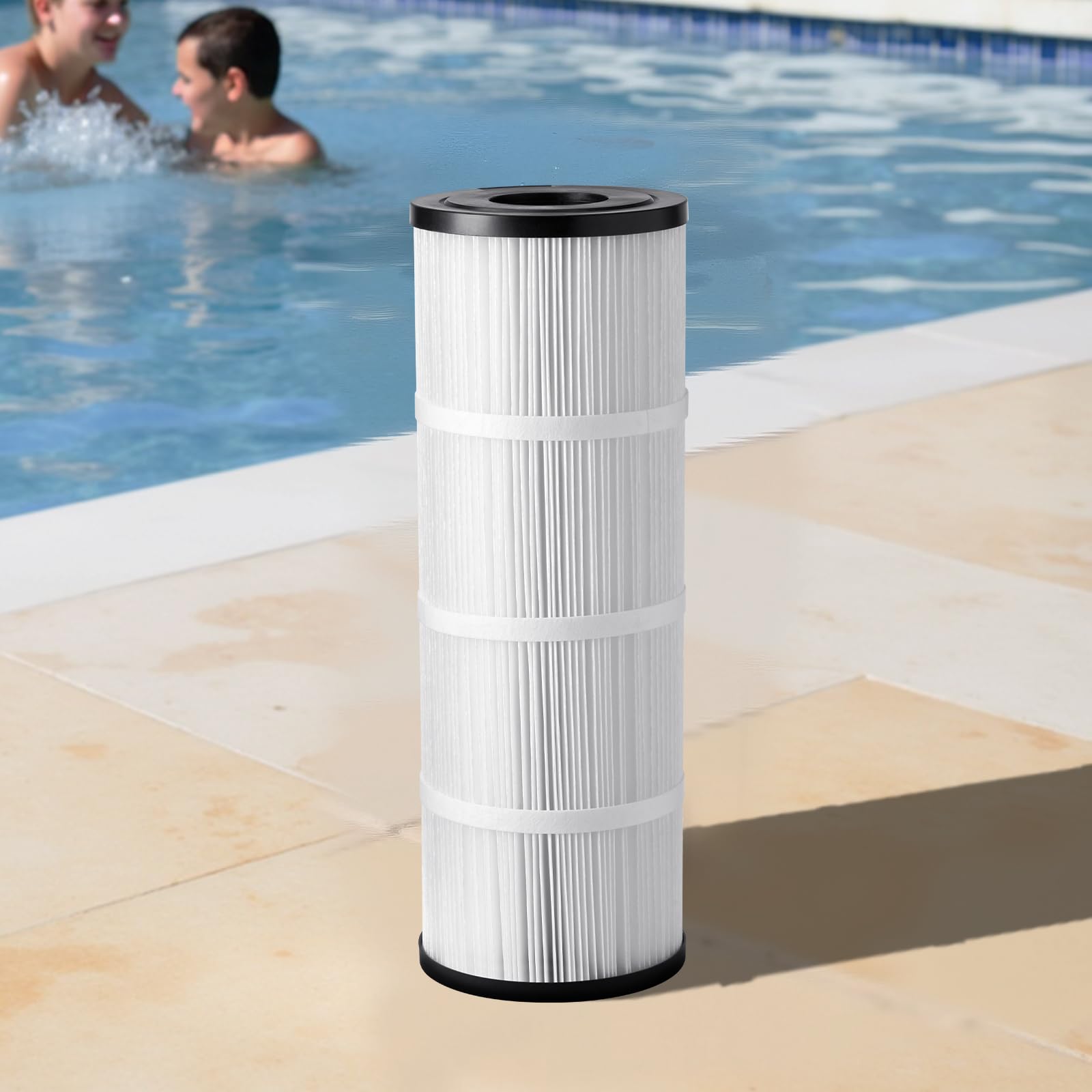 VEVOR Cartouche de Filtre de Piscine 4,6 m², Cartouche Filtrante de Rechange de Spa Compatible avec Modèles Hayward C500, CX500-RE, Pleatco PA50, Plissée Trilobée, pour Filtration de Piscines, Spas