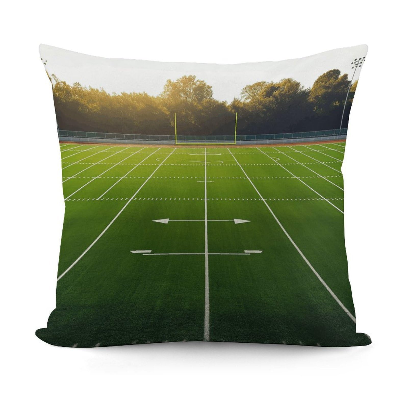 Adfgyerh Style Sports Field In Green Decorative Pillow Covers, Throw Pillow Covers Soft For All Seasons, Pillowcases For Couch Living Room Sofa Bedroom 18X18 Inch