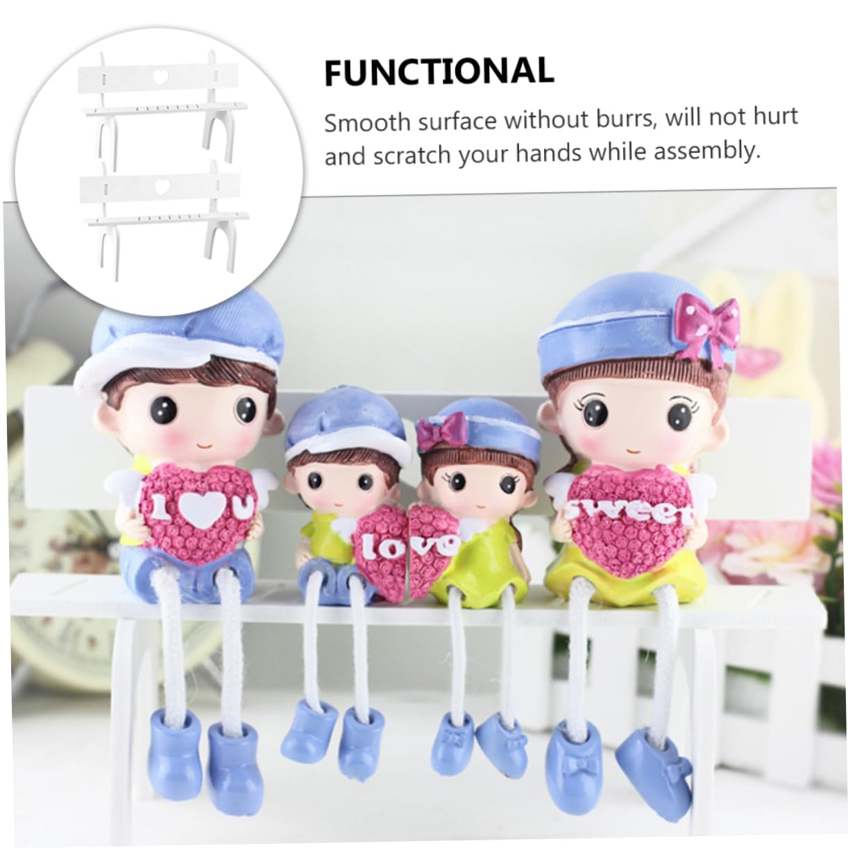 ERINGOGO 2 Sets Doll Sitting Stand Mini Small Chair Stool Leg Doll Stool Hanging Legs Doll Bench Doll Stand Photo Props Hanging Foot Doll Chairs Doll Rack Doll Chairs Wood White